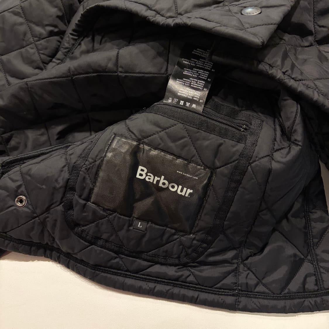 [L] 바버 리더스데일 블랙 다이아몬드 퀼팅 자켓 C907 상품이미지6