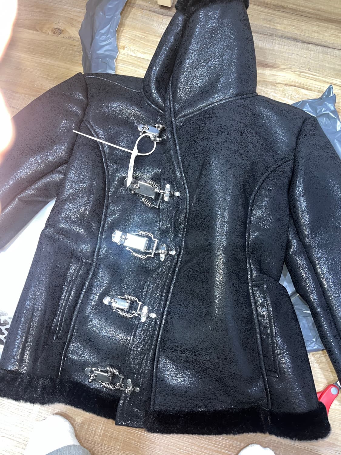 버클 무스탕 자켓 상품이미지2