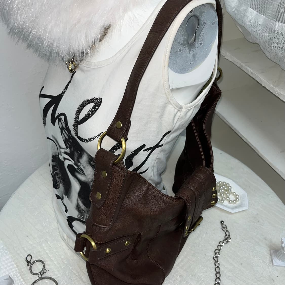 빈티지 브라운 빅 버클백 상품이미지3