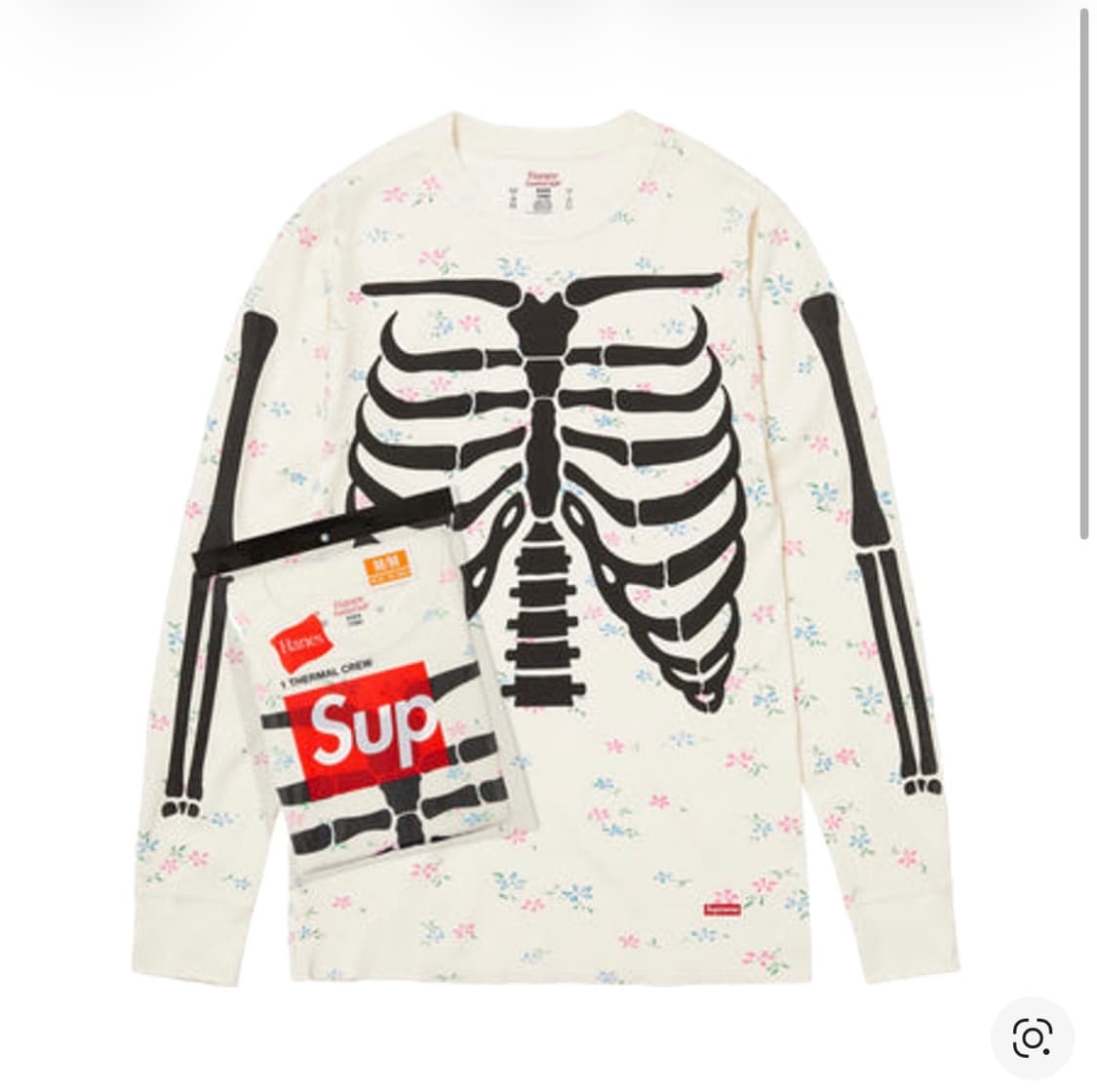 슈프림 헤인즈 본즈 써멀 크루 플로럴 XL 상품이미지1