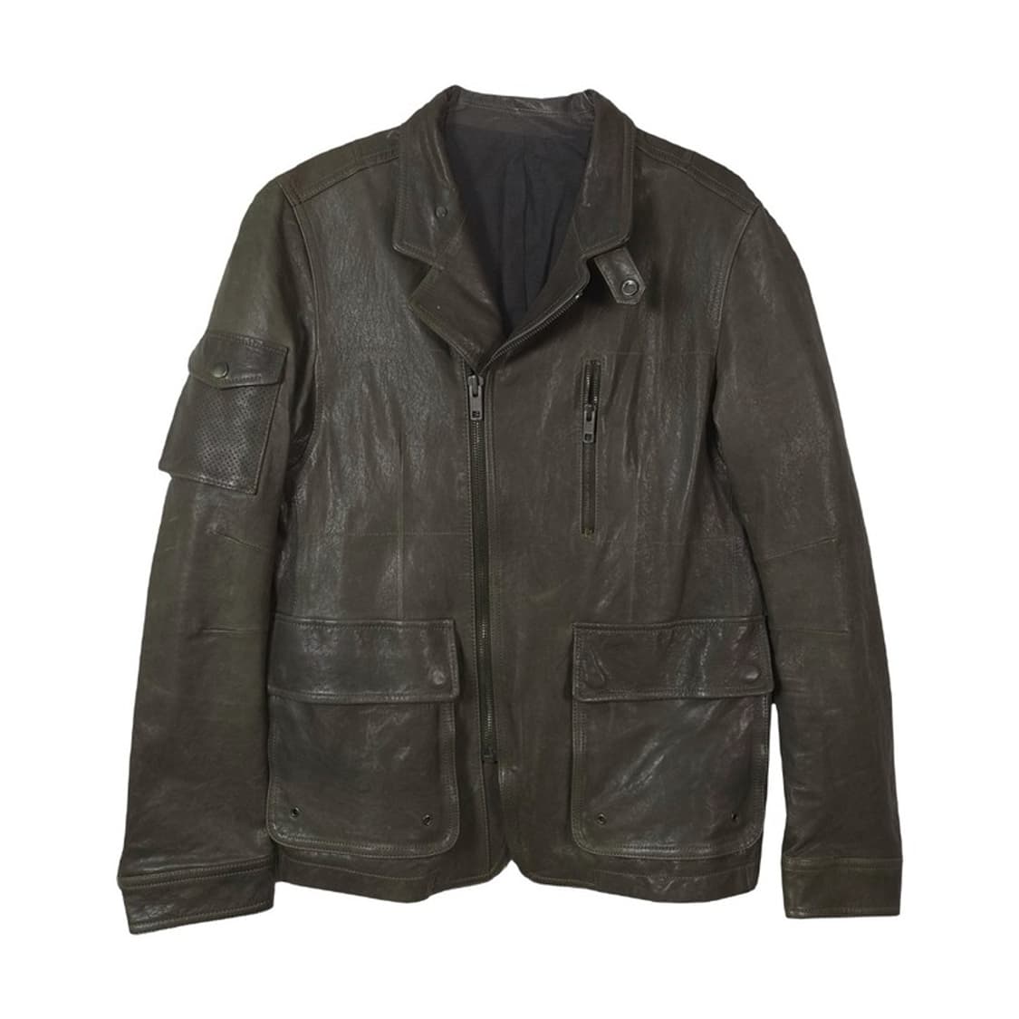 DKNY 리얼 램스킨 유틸리티 멀티 포켓 가죽 자켓 M 상품이미지1