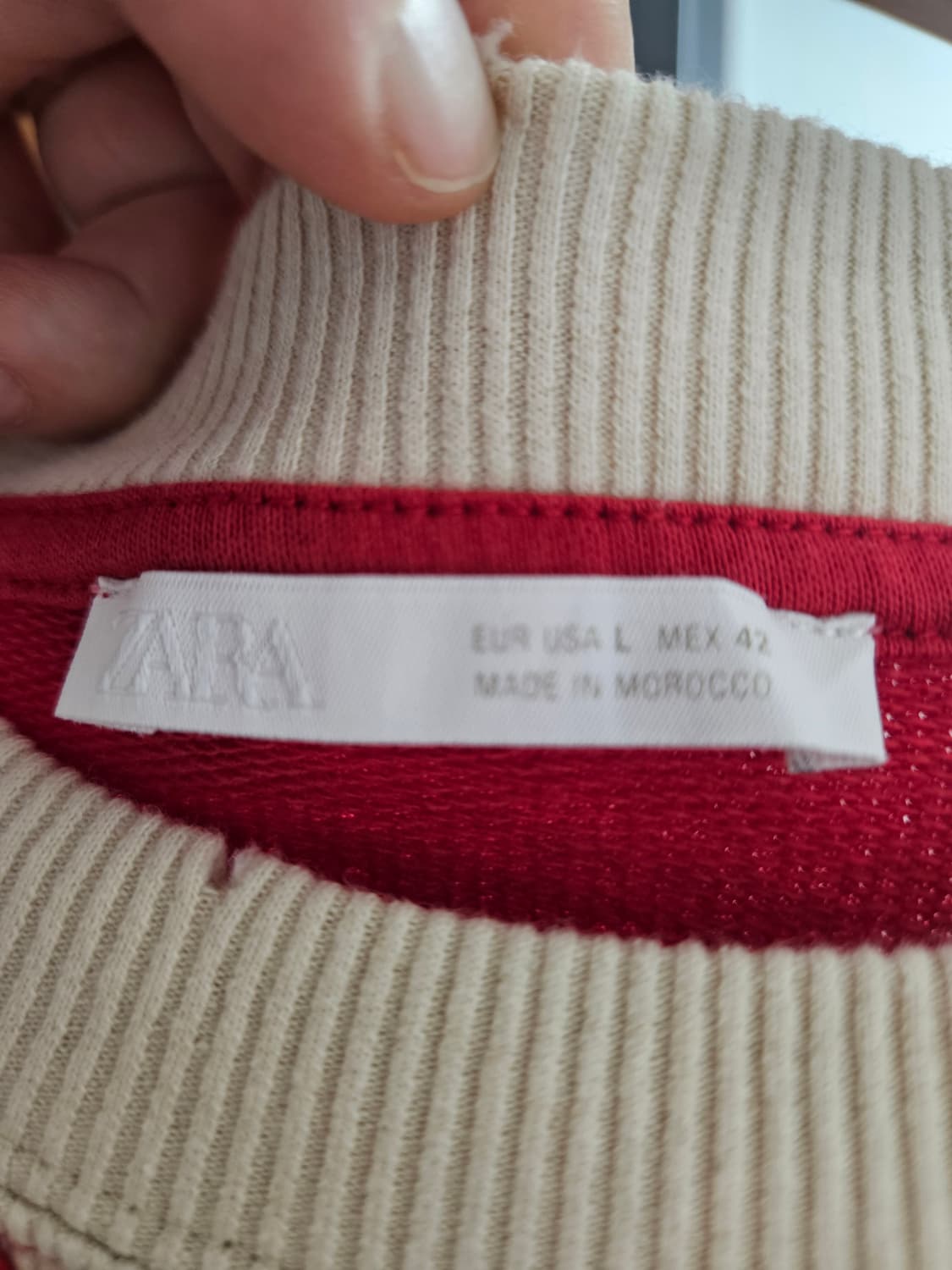 (새상품) 자라 레드 맨투맨 L 상품이미지3