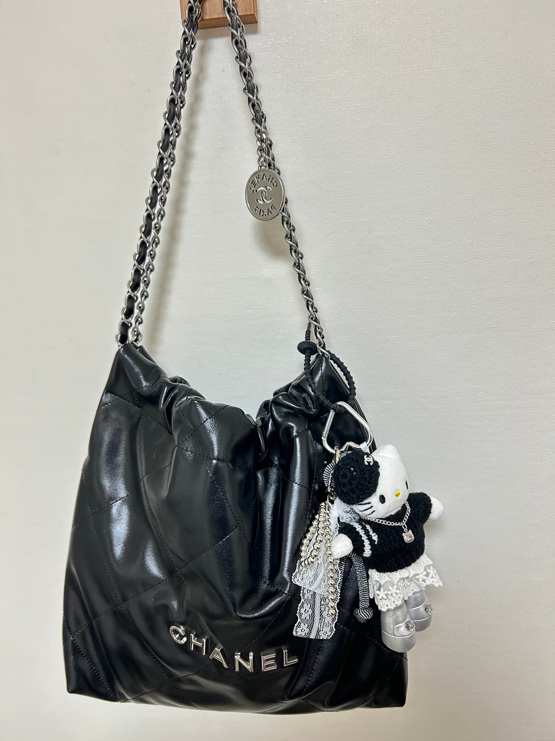 (9)롱다리키티 커스텀키링. -블랙니트 시크 레이스 상품이미지7