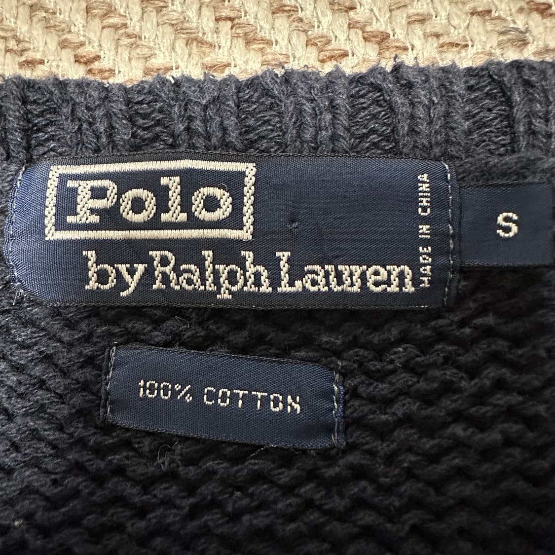 POLO RALPH LAUREN cotton knit vest navy 상품이미지4