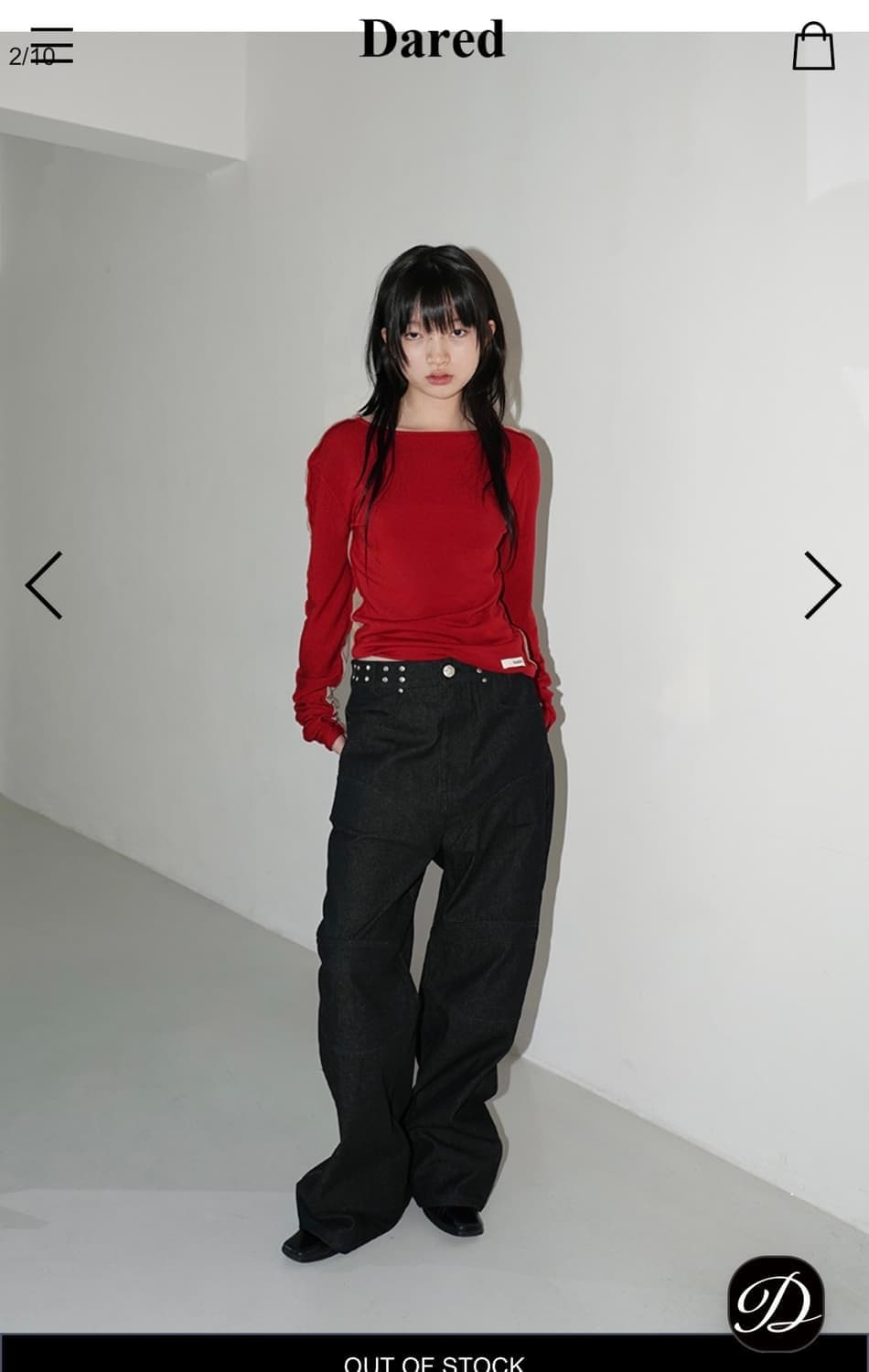 데어드 dared 하프앤하프 슬리브 레드 상품이미지2