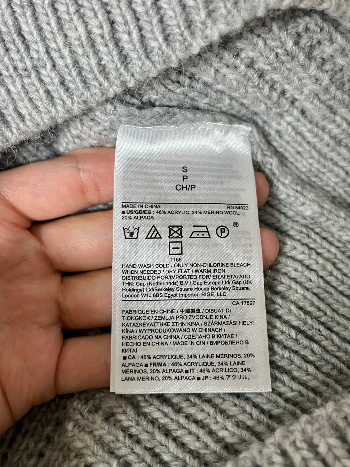 S) 바나나 리퍼블릭 브이넥 알파카 루즈핏 니트 그레이 상품이미지5