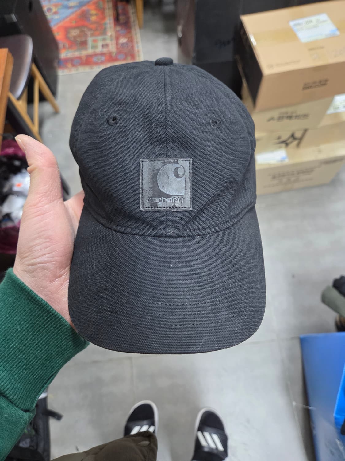 칼하트 wip 로고 6패널 캔버스 볼캡 모자 프리 상품이미지1