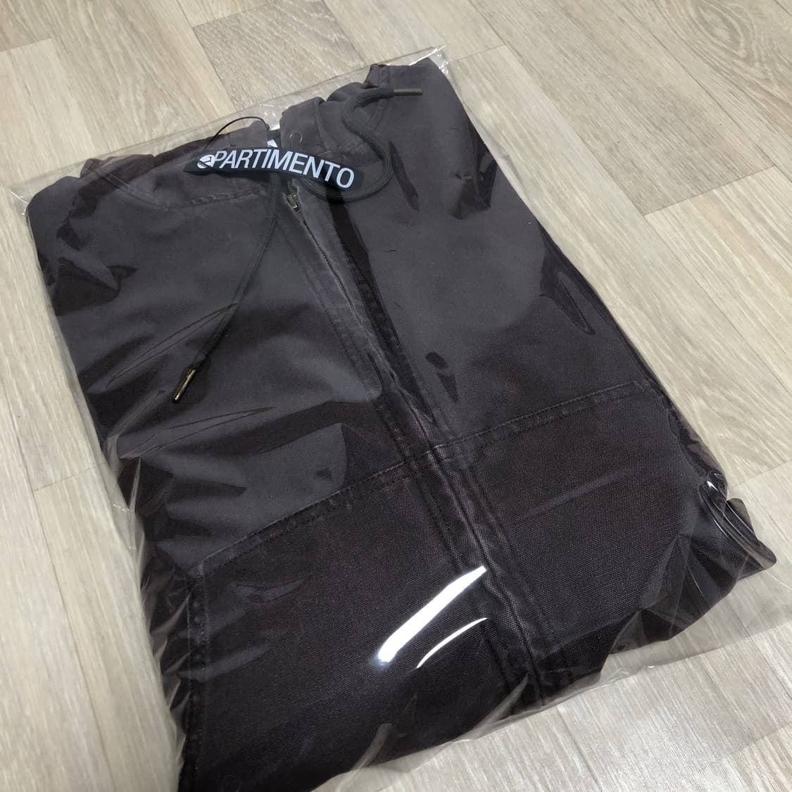 (L) 새상품 파르티멘토 VTG 워시드 워크 후드 집업 브라운 상품이미지10