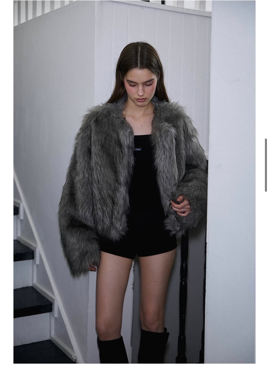 로제프란츠 퍼자켓 overfit fur jacket gray 상품이미지2