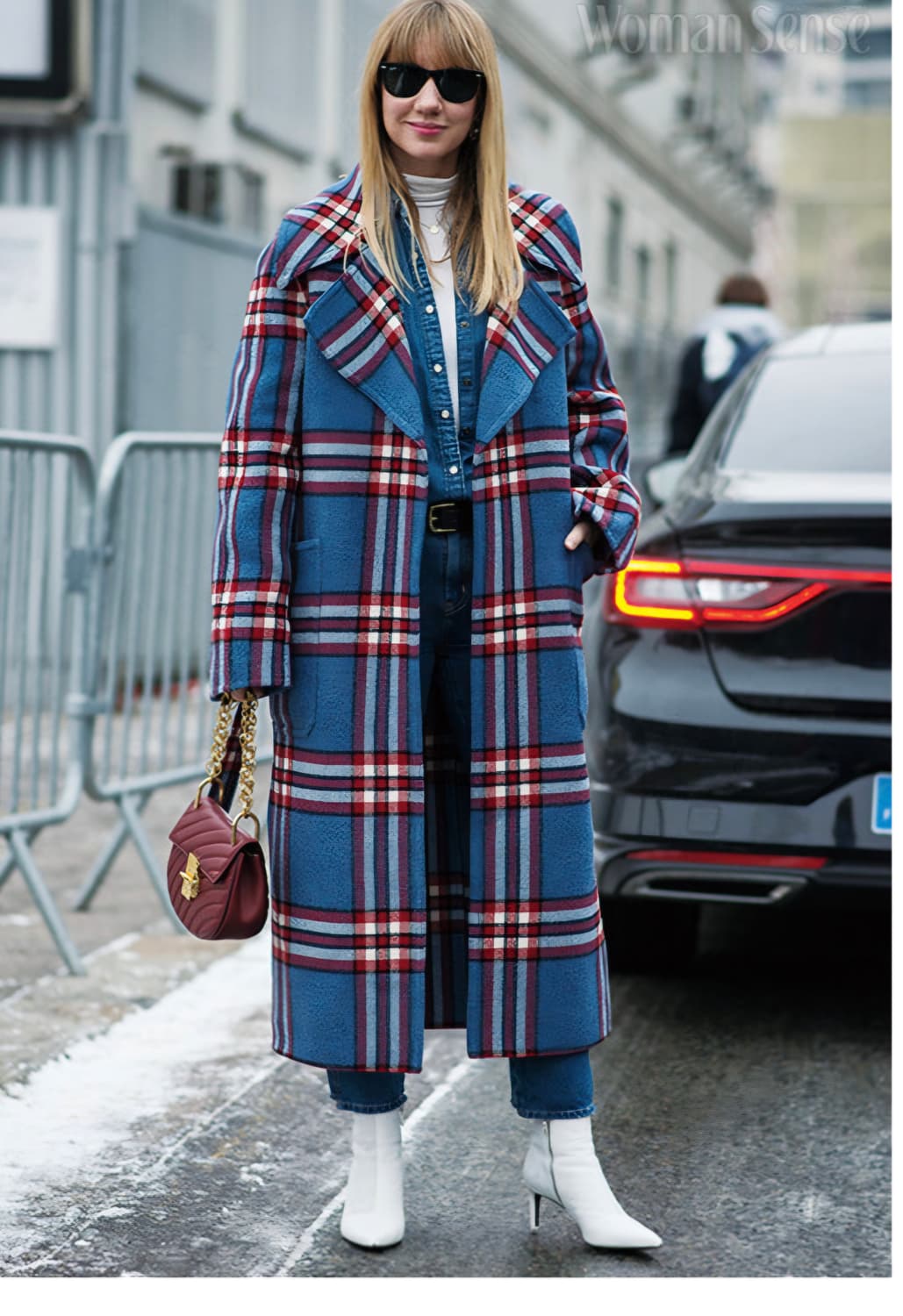 (새제품) JOSEPH 조셉 블루 체크 벨트 코트 을코트 34 상품이미지2