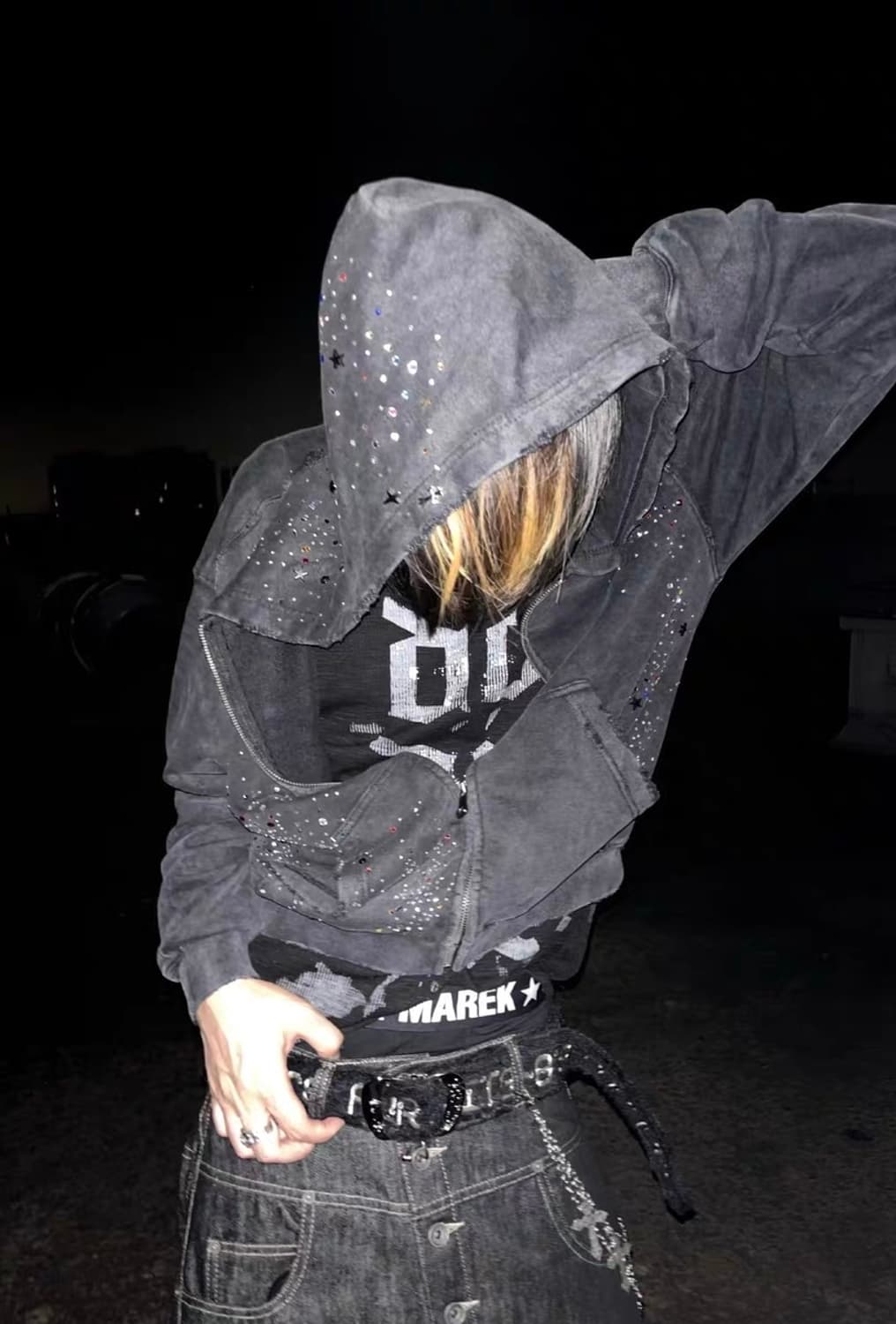 Starry Rhinestone Hoodie 상품이미지1