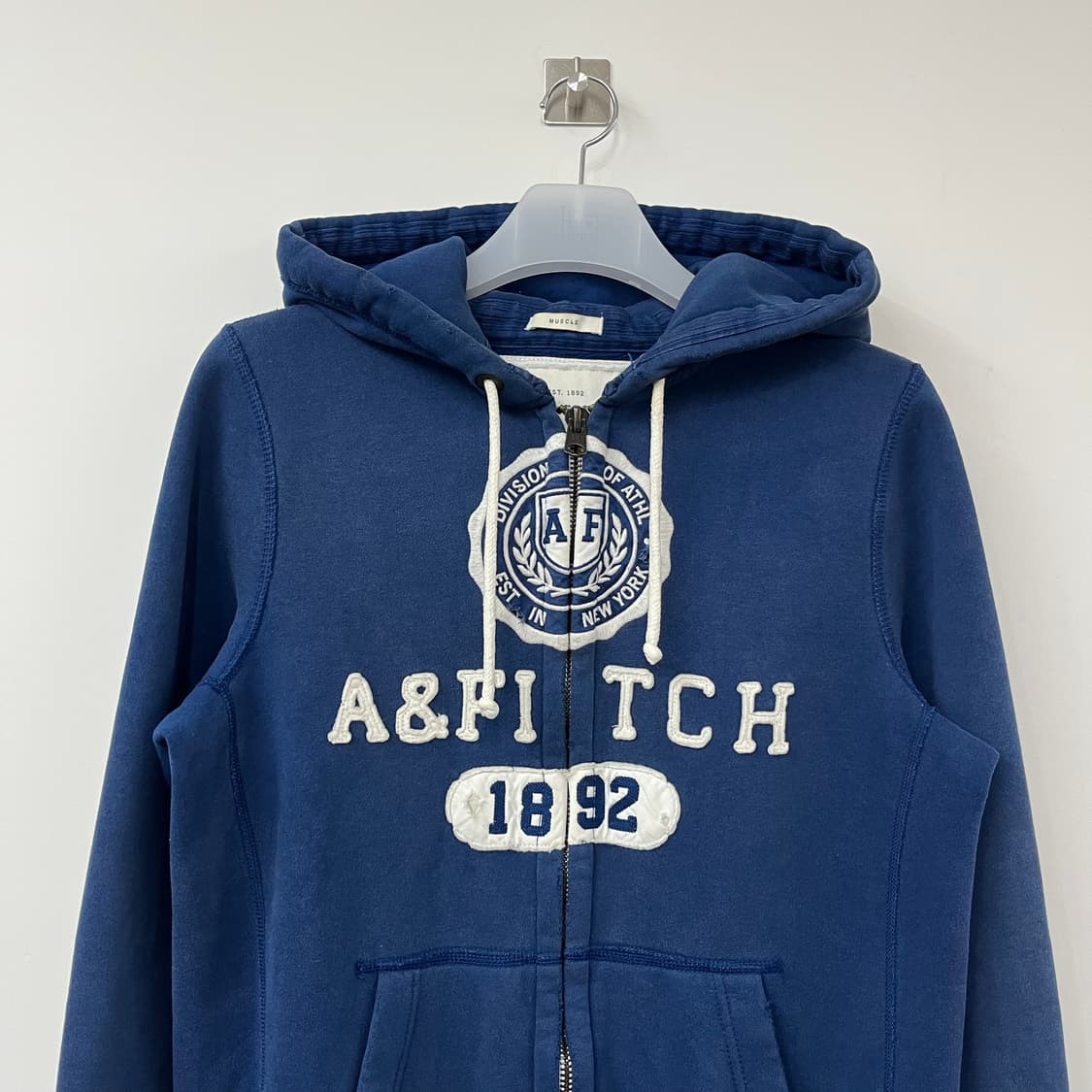 아베크롬비 자수로고 딥블루 후드집업 상품이미지4