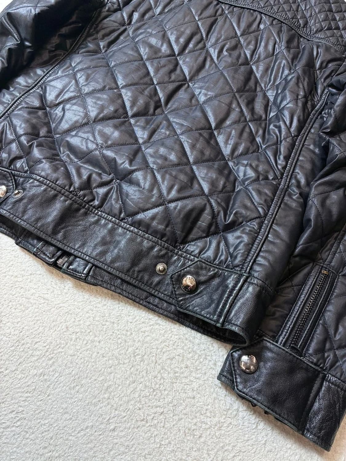 버버리 00's Y2K 하이넥 가죽 배색 퀼팅 자켓 PN6858 상품이미지8