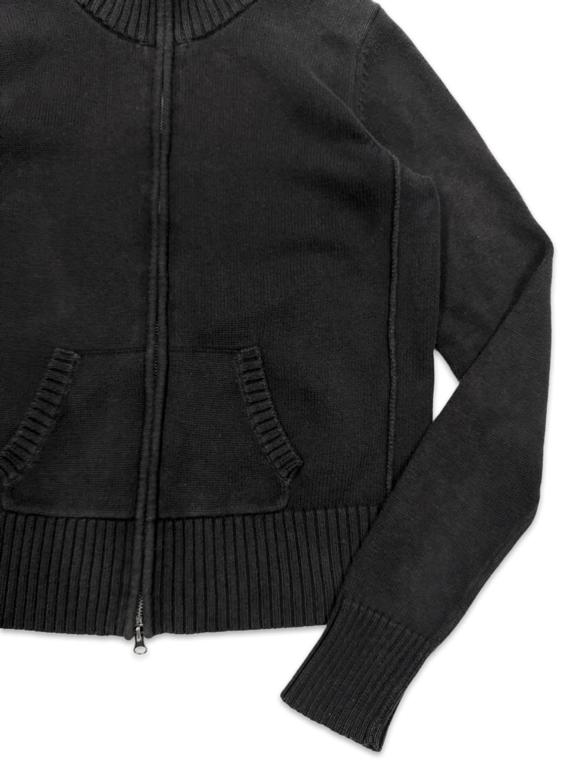빈티지 Giordano 블랙 니트 집업 상품이미지3
