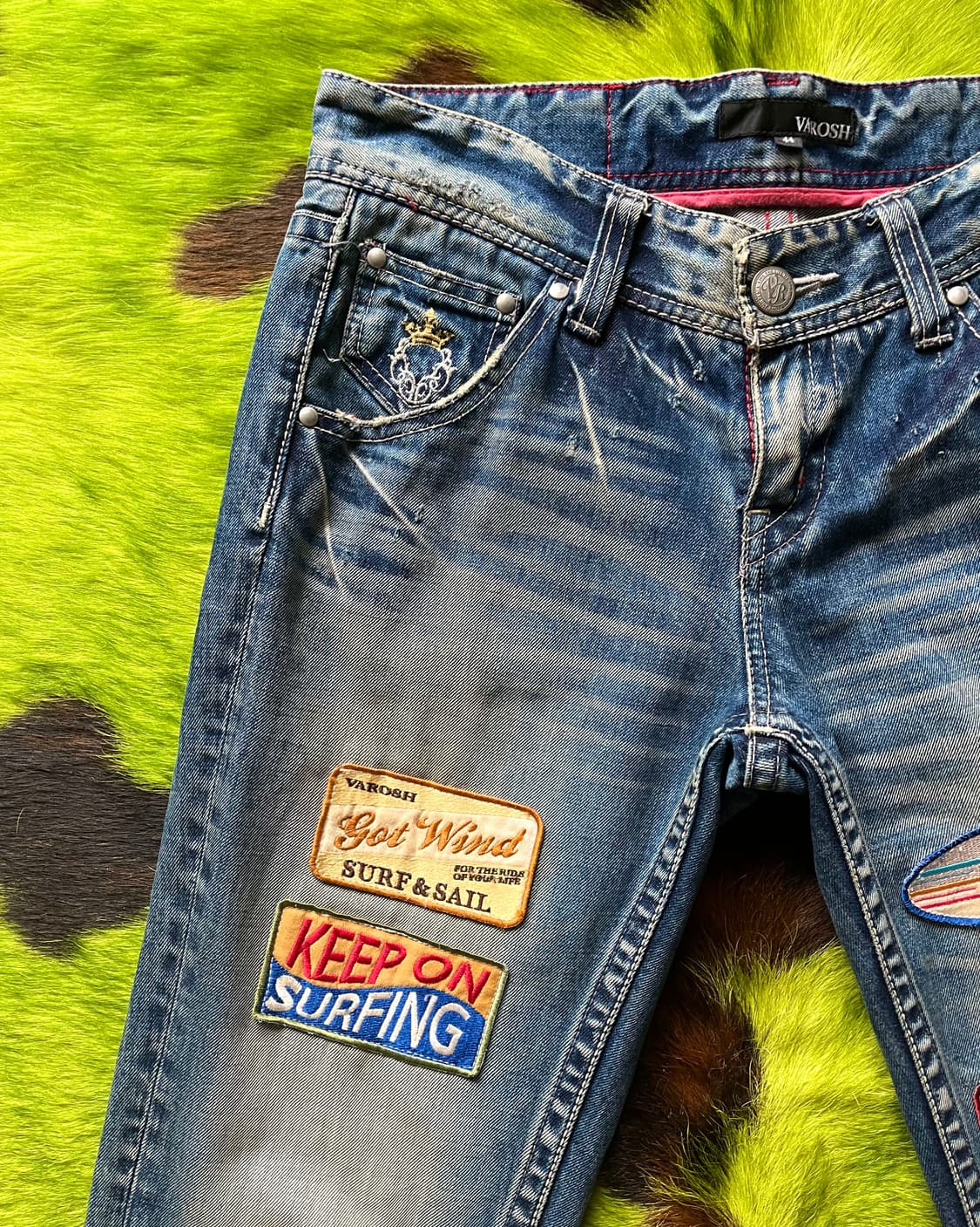 90-00s VAROSH Multi Patch BootsCut Jeans 상품이미지5