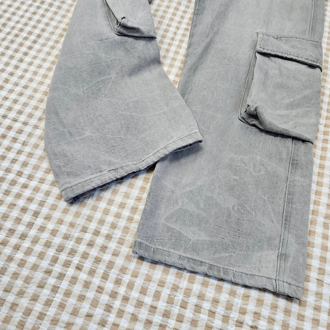 스모크라이즈 와이드 카고 면바지 남자32 상품이미지4