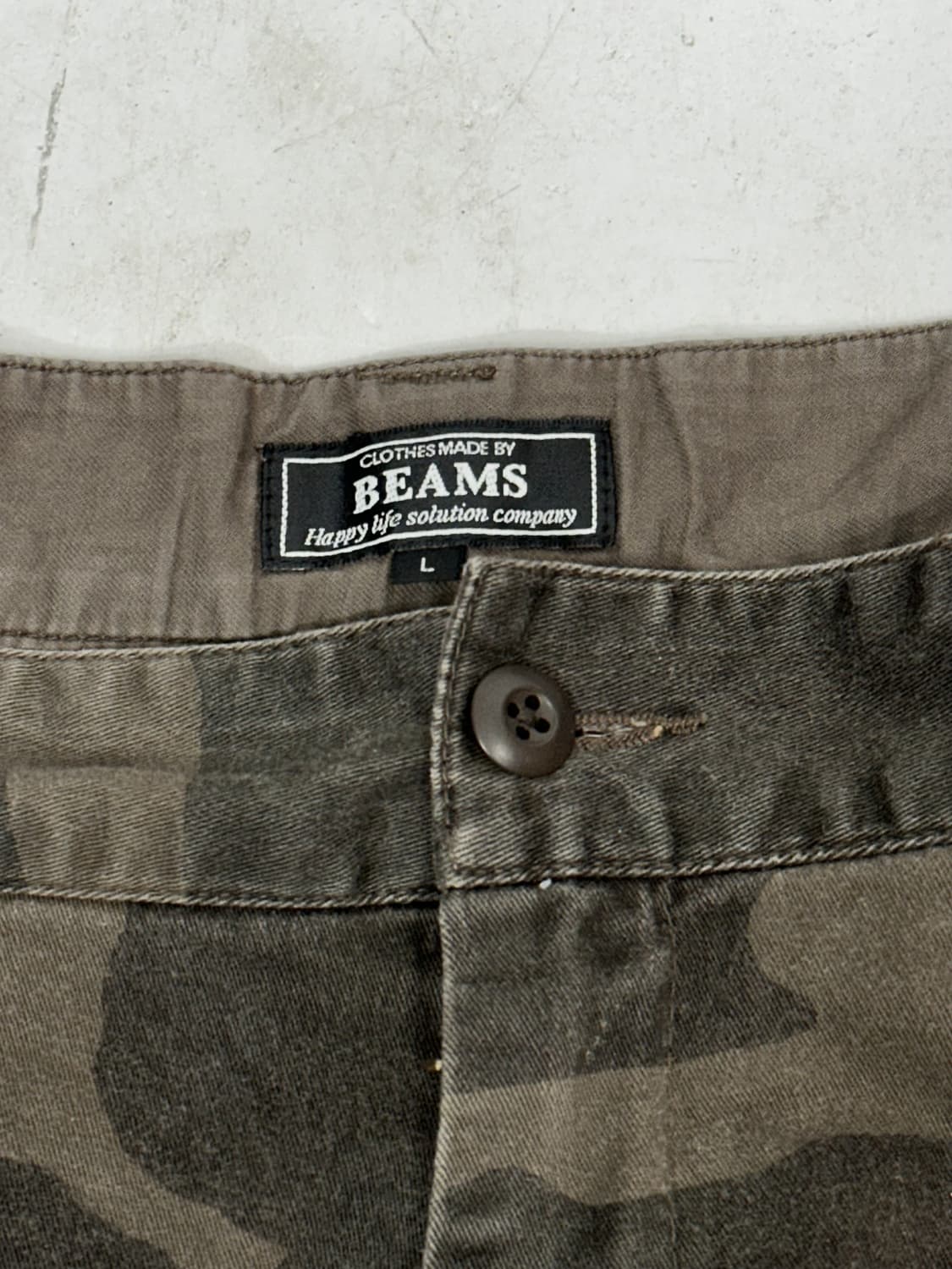 빔즈 베이지 카모플라쥬 밀리터리 카모 팬츠 카고 바지 L 상품이미지7