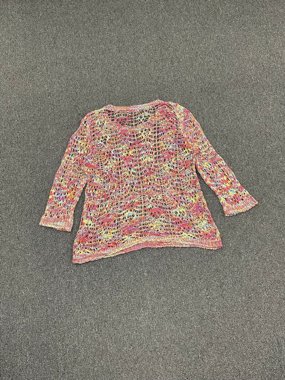 OS)Chadorian vintage 여성 멀티컬러 시스루 니트 상품이미지3