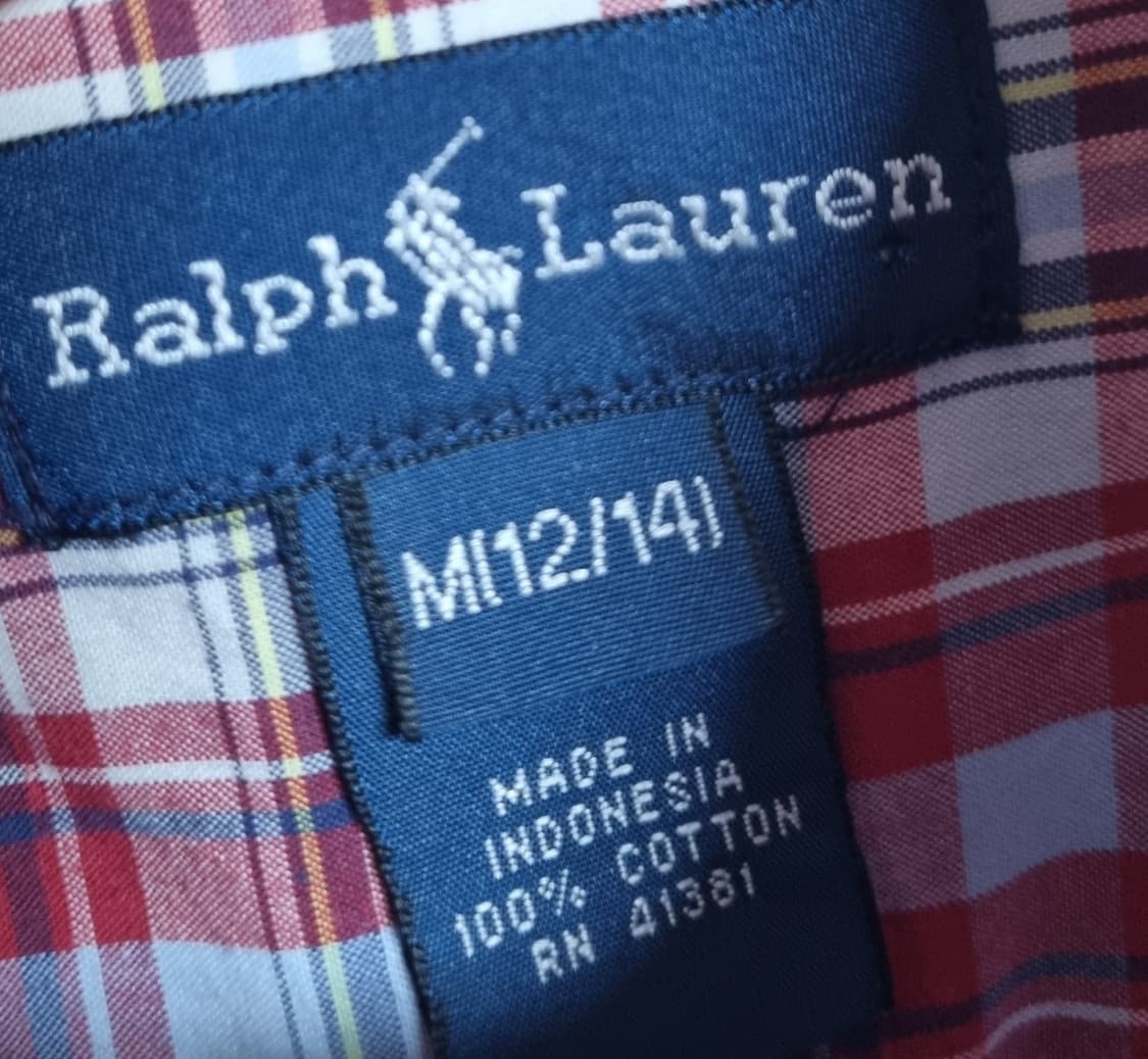 실측 S (55) 폴로랄프로렌 체크 반팔셔츠 상품이미지3