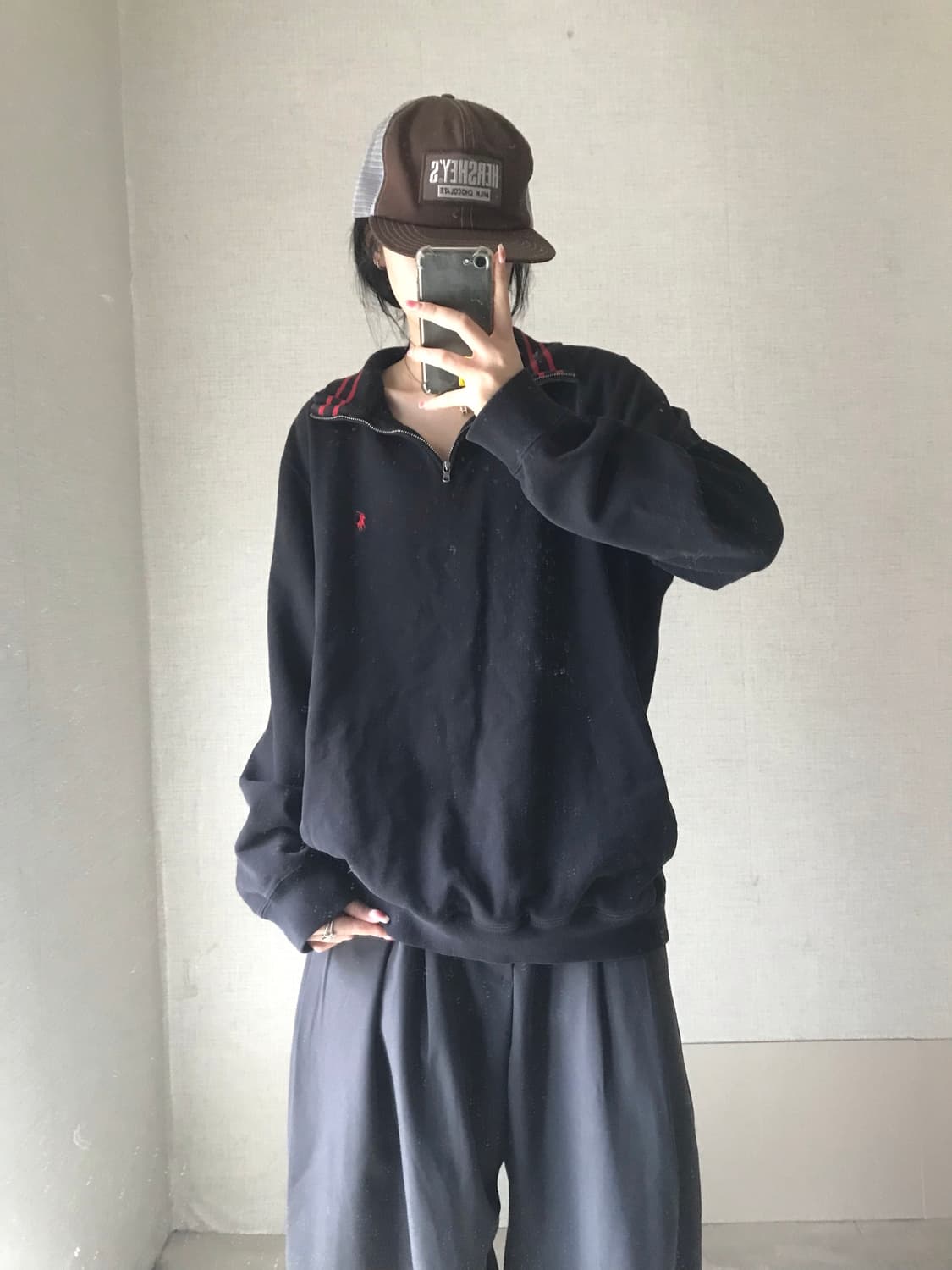 폴로 블랙 반집업 상품이미지2