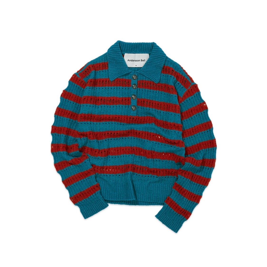 앤더슨벨 스트라이프 폴로 스웨터 상품이미지1