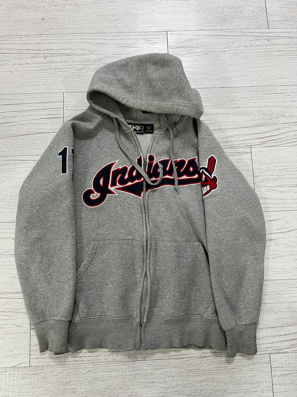 인디언스 야구팀 그레이 후드집업 상품이미지1