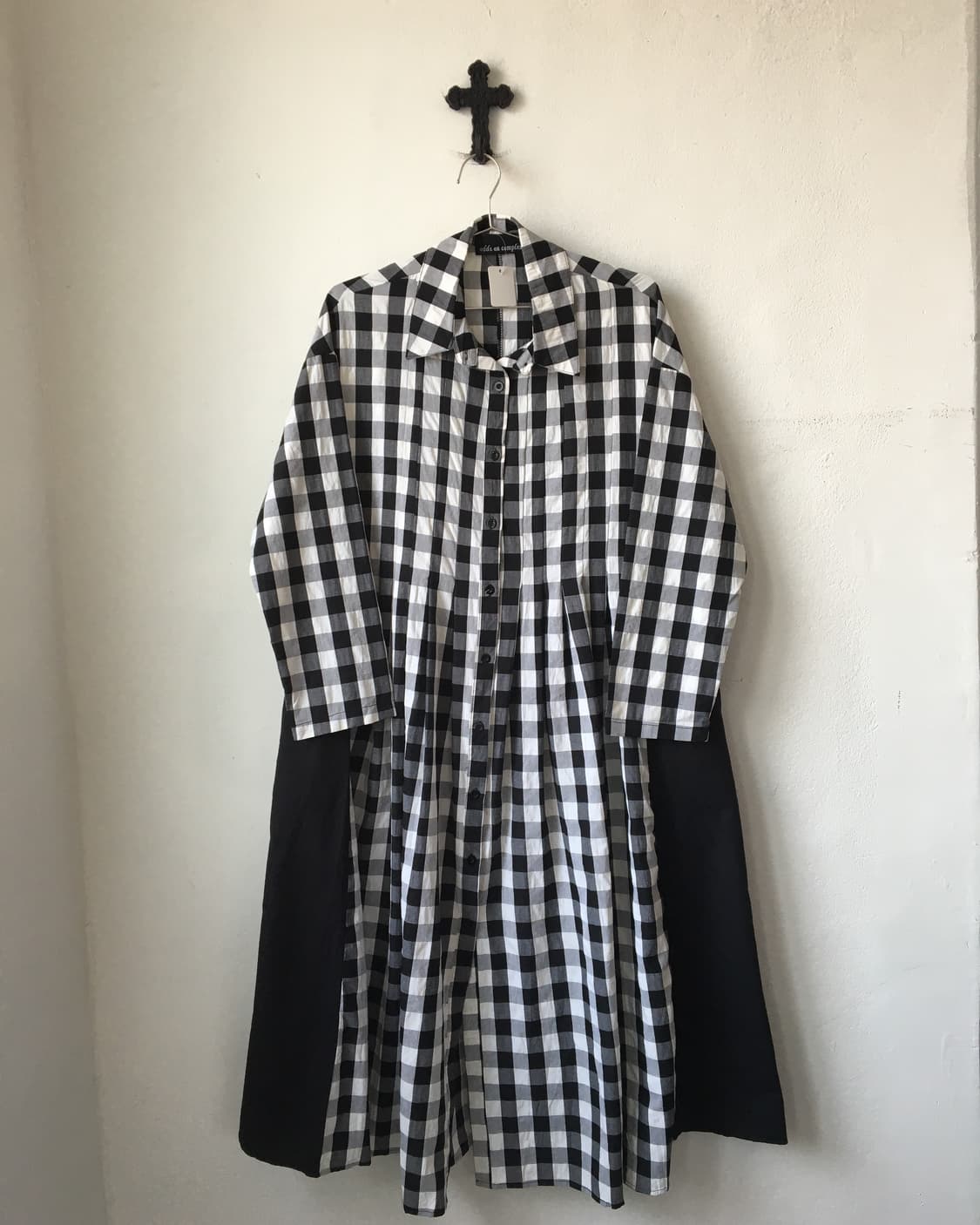 Flare line point check pattern shirt lon 상품이미지2