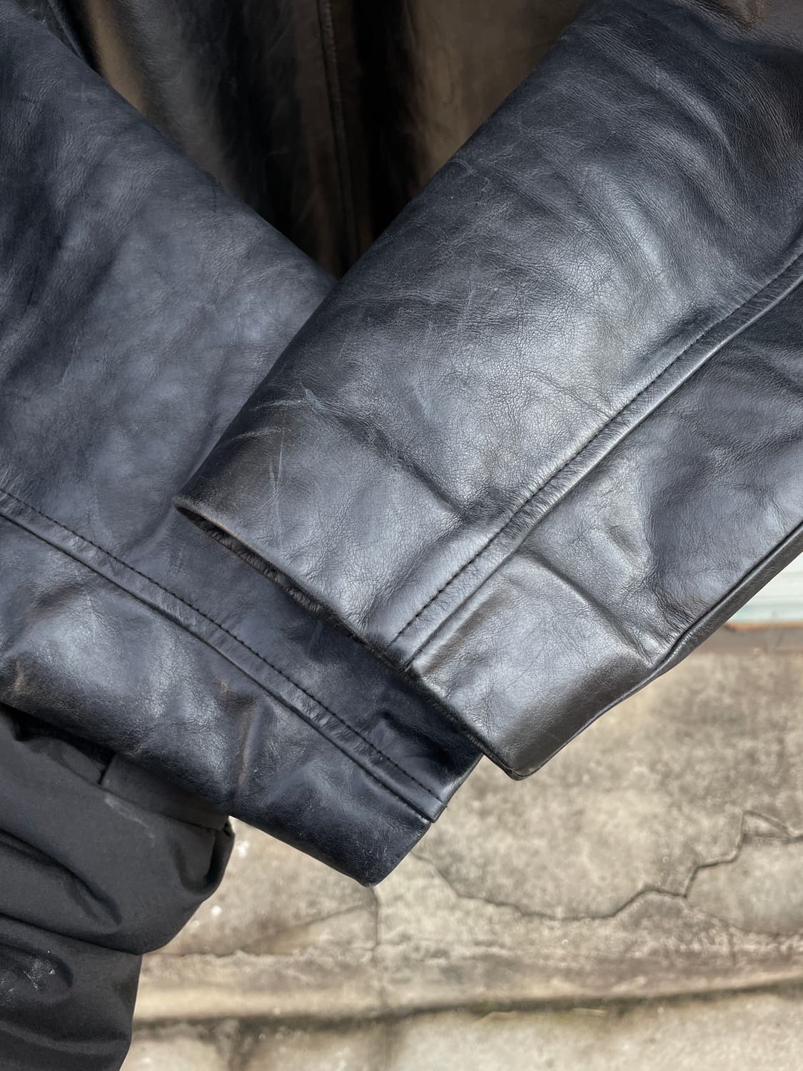  9-00s Old GAP Black Leather Full zip 상품이미지10