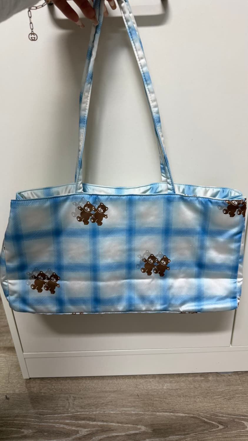 기준 kijun Shopper Bag Check Bear 상품이미지3