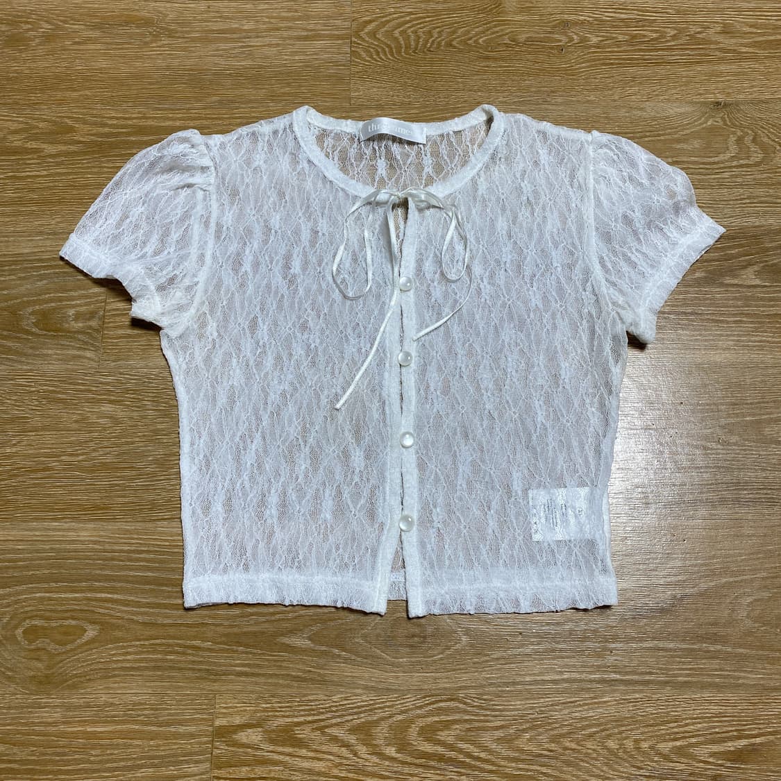 쓰리타임즈 다이애나 가디건 화이트 블랙 일괄 상품이미지2