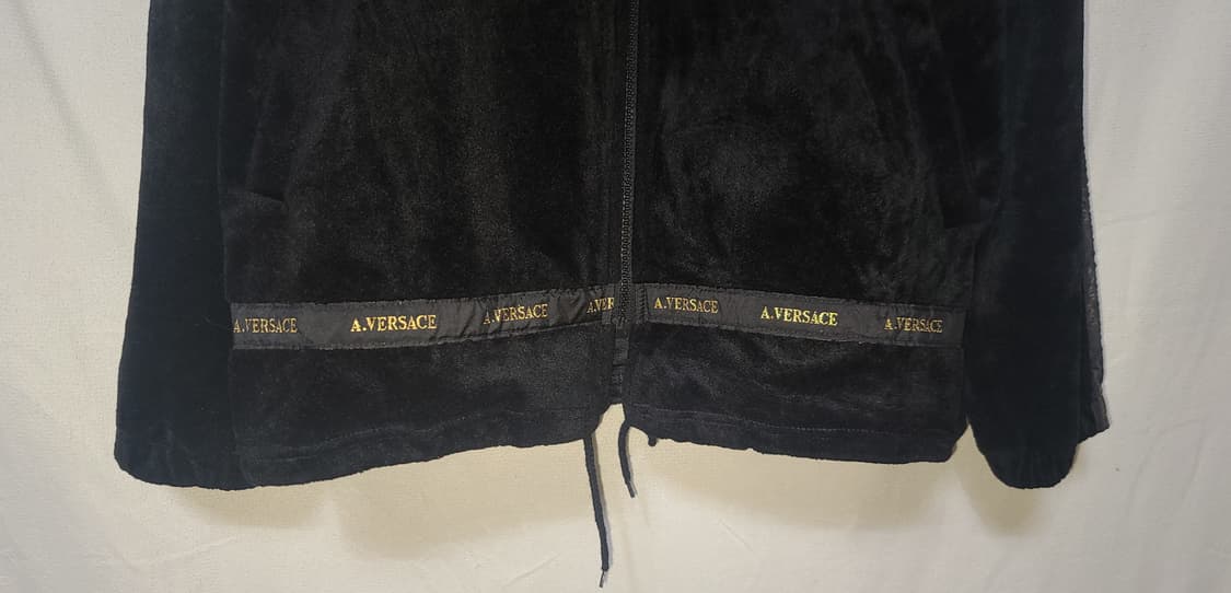 알프레도 베르사체 90s 금장 빅로고 벨벳 트랙탑 상품이미지5