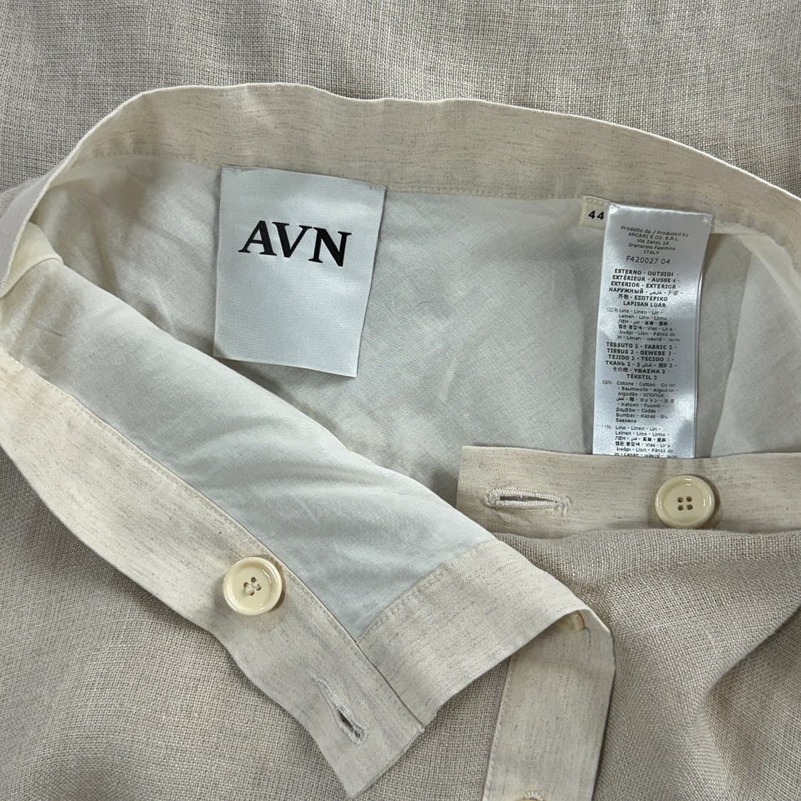 AVN 버튼 업 언발 린넨 스커트 상품이미지3