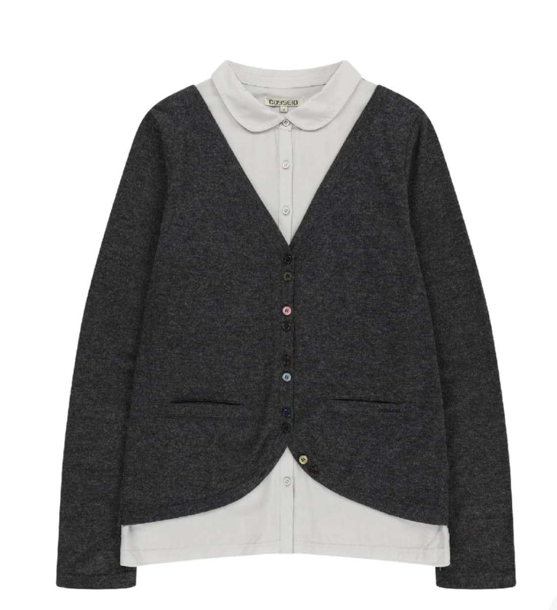 코이세이오 레이어드 셔츠 가디건 다크 그레이 새상품 상품이미지1