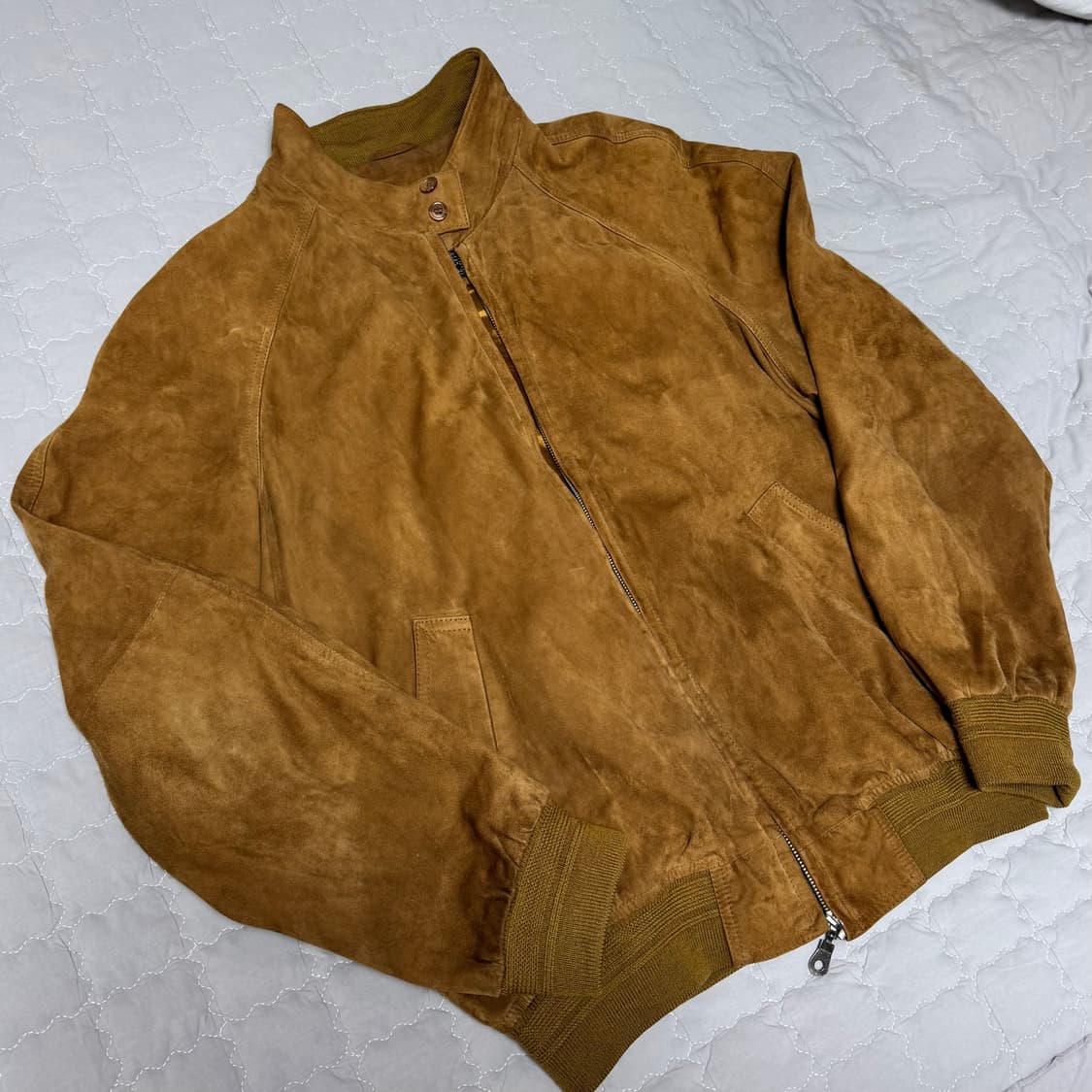 빈티지 브라운 스웨이드 해링턴 바라쿠라 G9 가죽 자켓 상품이미지6