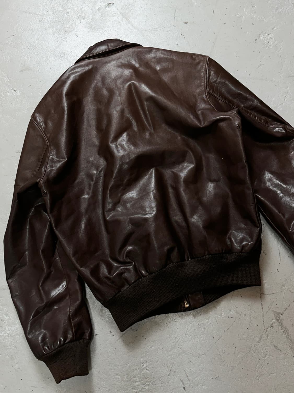 90's USA Made 골든베어 A-2 레더 자켓 빈티지 레더 봄버 상품이미지6