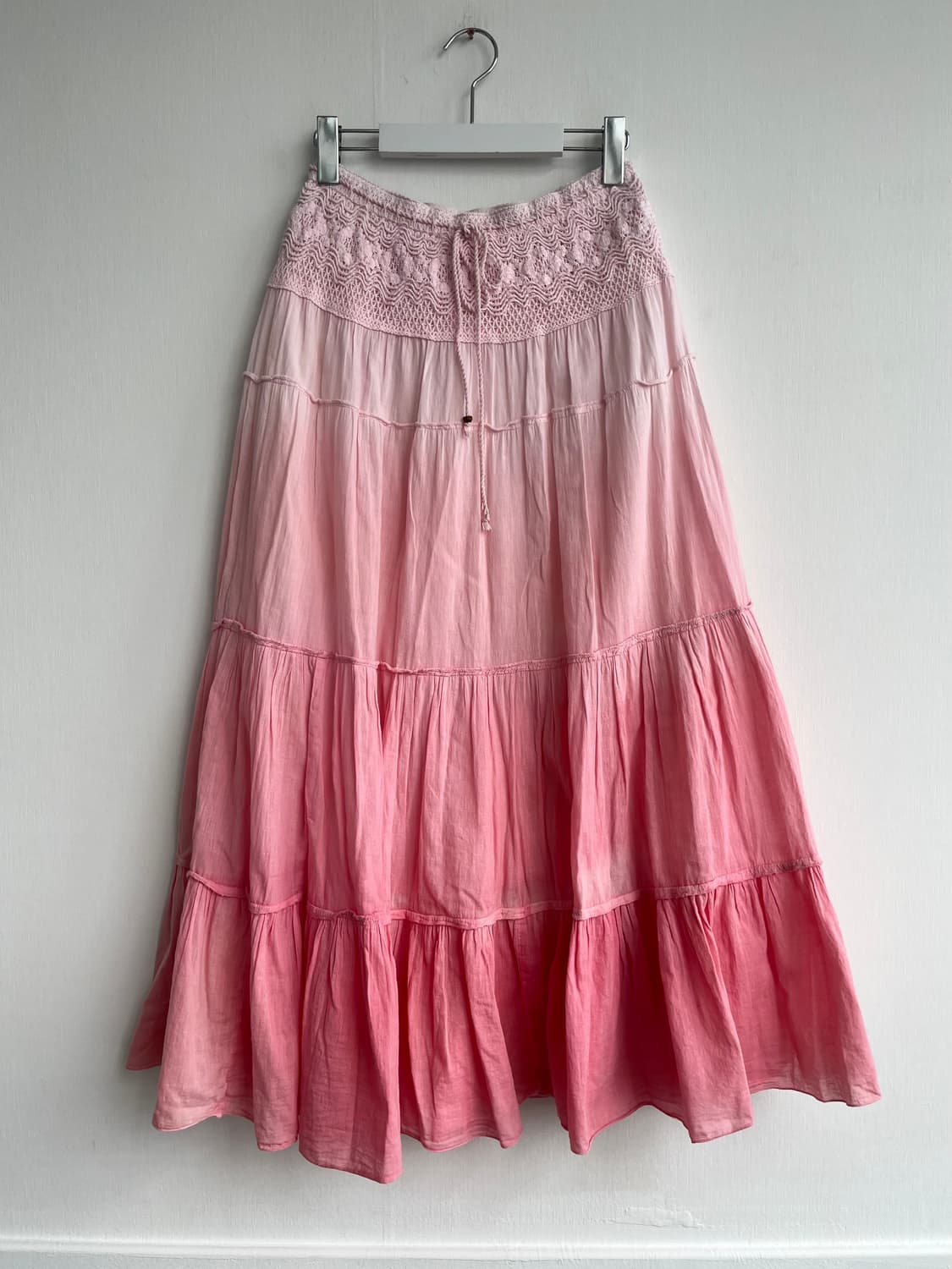 Pyari 레이스 핑크 롱 스커트 상품이미지1