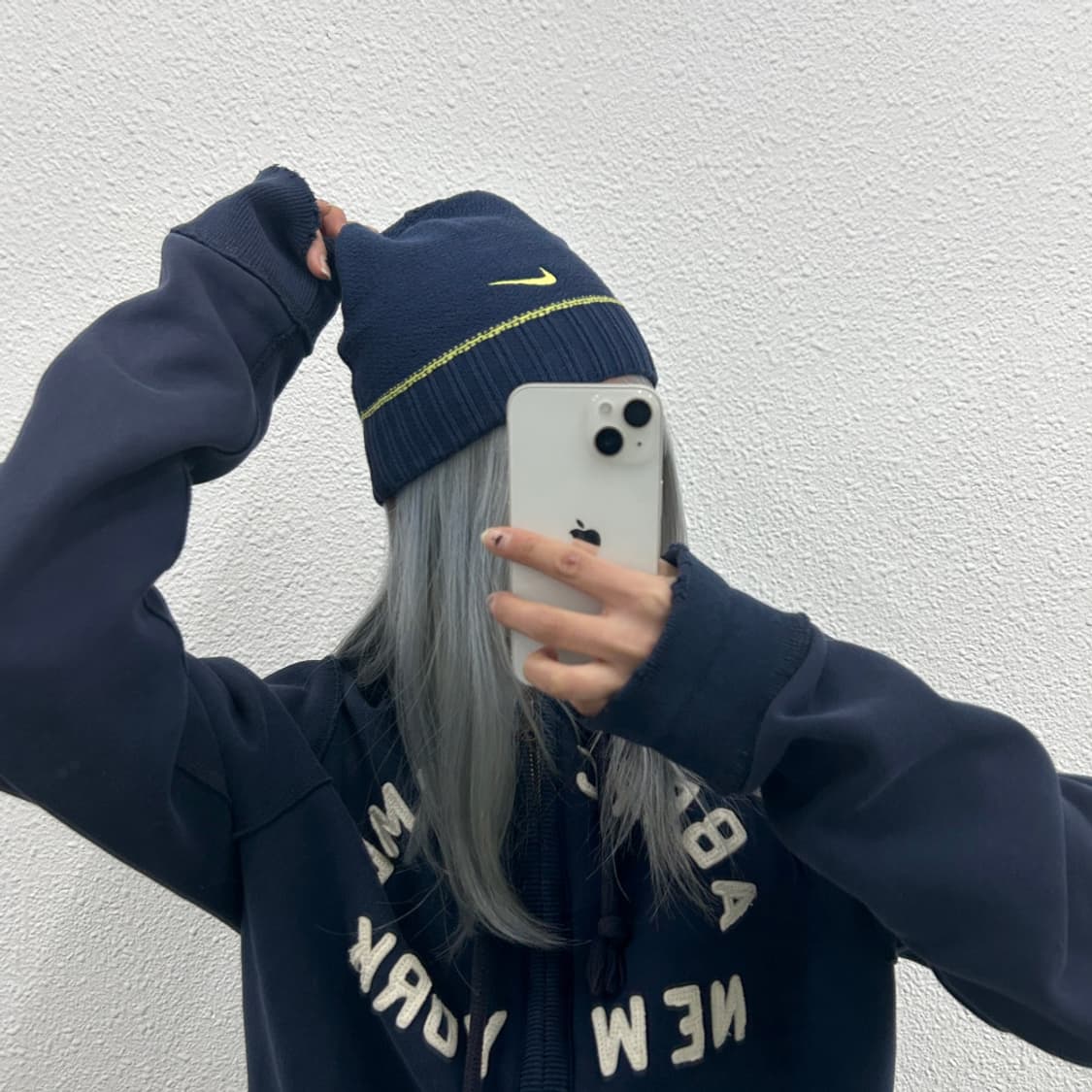 나이키 00s 스우스 스티치 네이비 비니 상품이미지1