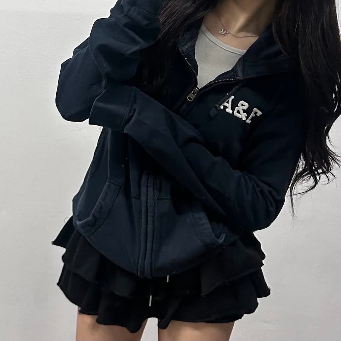 아베크롬비 y2k 올드스쿨 스웻 후드집업 희귀져지(XL) 상품이미지1