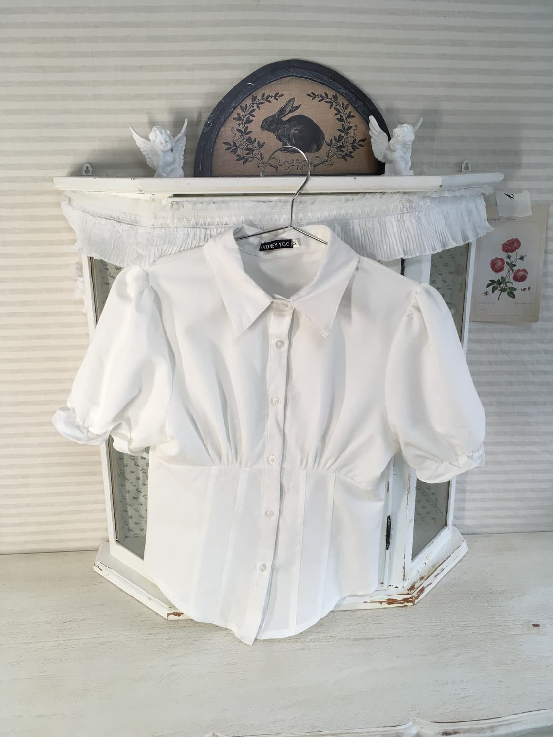 Jpn vintage white ruffle pintuck blouse 상품이미지7