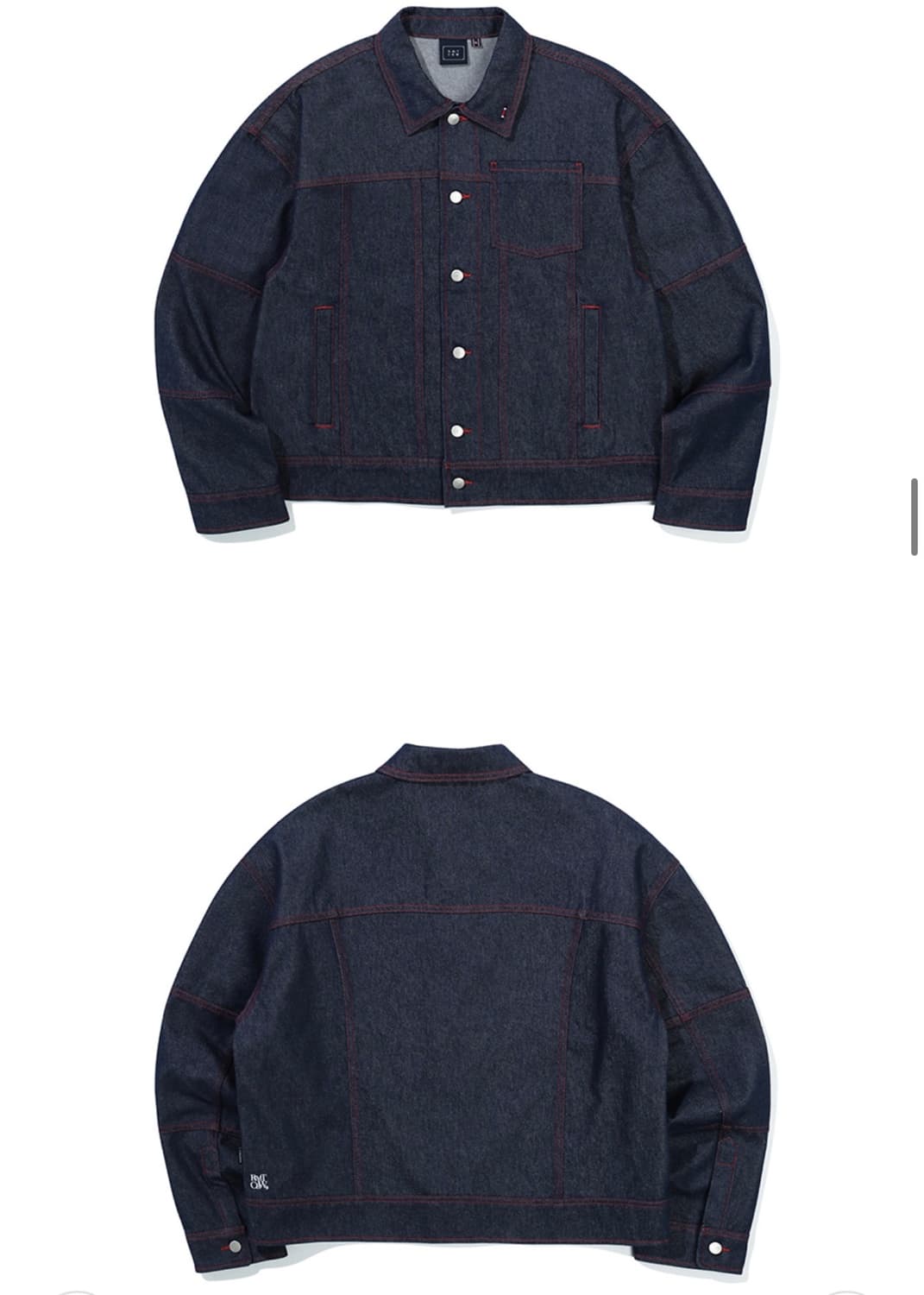 로맨틱크라운 스티치 데님 트리거 자켓 네이비 상품이미지6