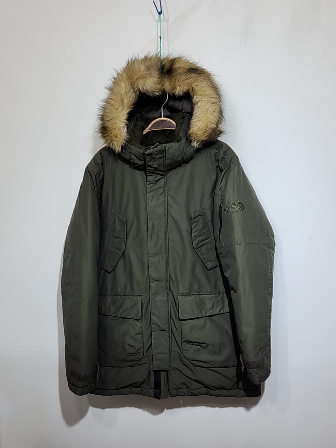 (95) 노스페이스 거위털 패딩점퍼 카키 구스다운 후드자켓  상품이미지1