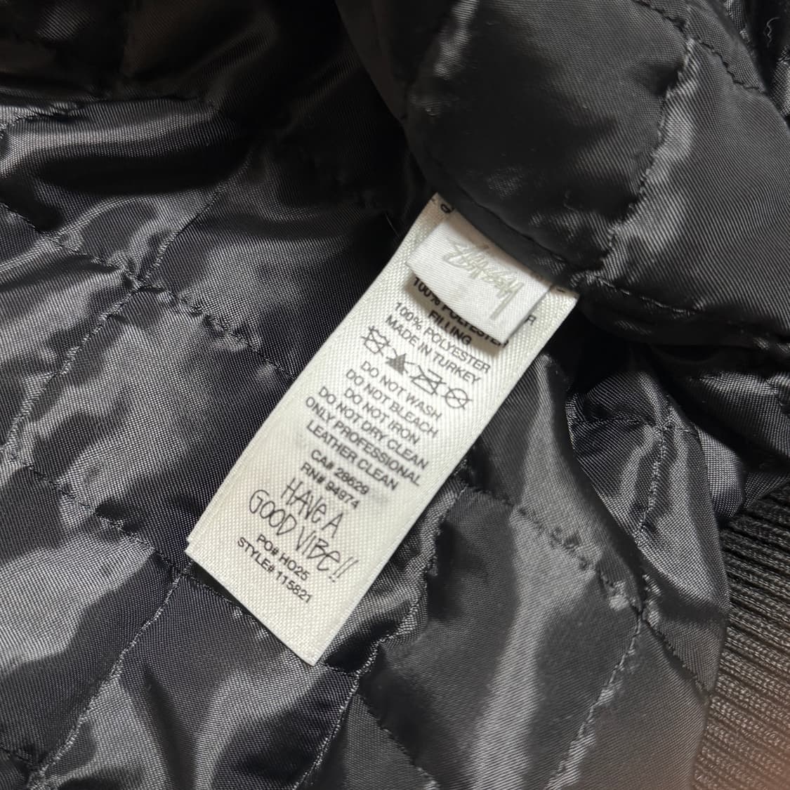 스투시 레더 플라이트 자켓 블랙 L 상품이미지8