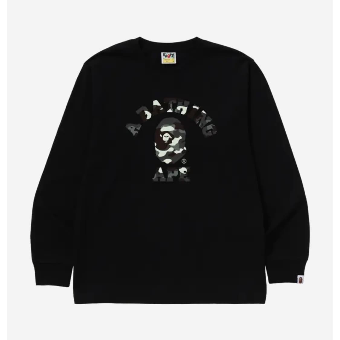 베이프 시티 카모 컬리지 롱슬리브 블랙 s 상품이미지1