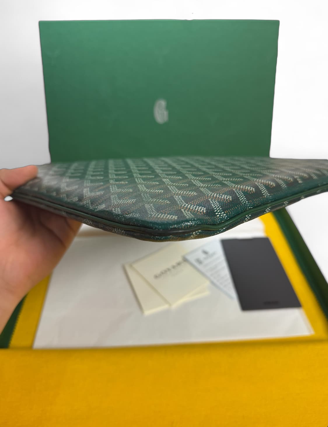 [풀구성 / 급처]고야드 세나 클러치 그린 mgm 사이즈 상품이미지4