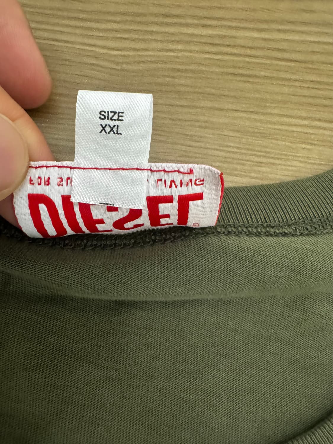디젤 로고 반팔 티셔츠 카키 XXL 상품이미지3