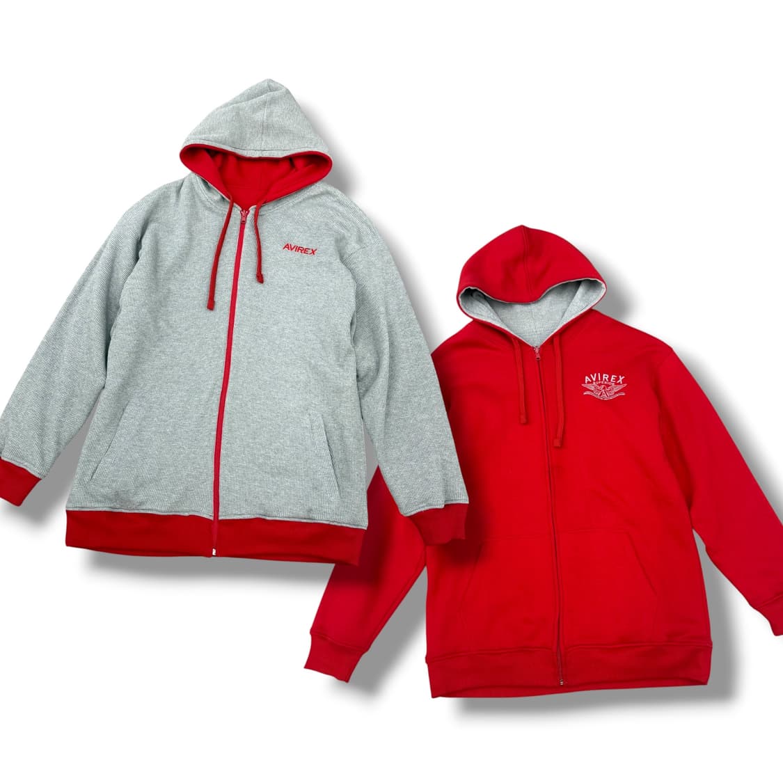 아비렉스 리버시블 오버사이즈 와플 후드집업 상품이미지1