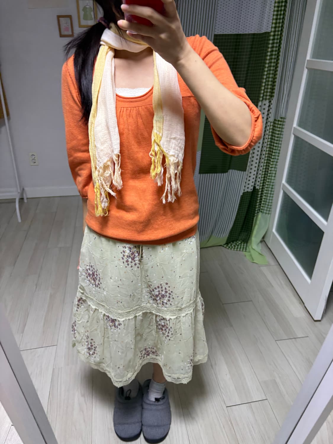 오렌지 7부 니트  상품이미지3