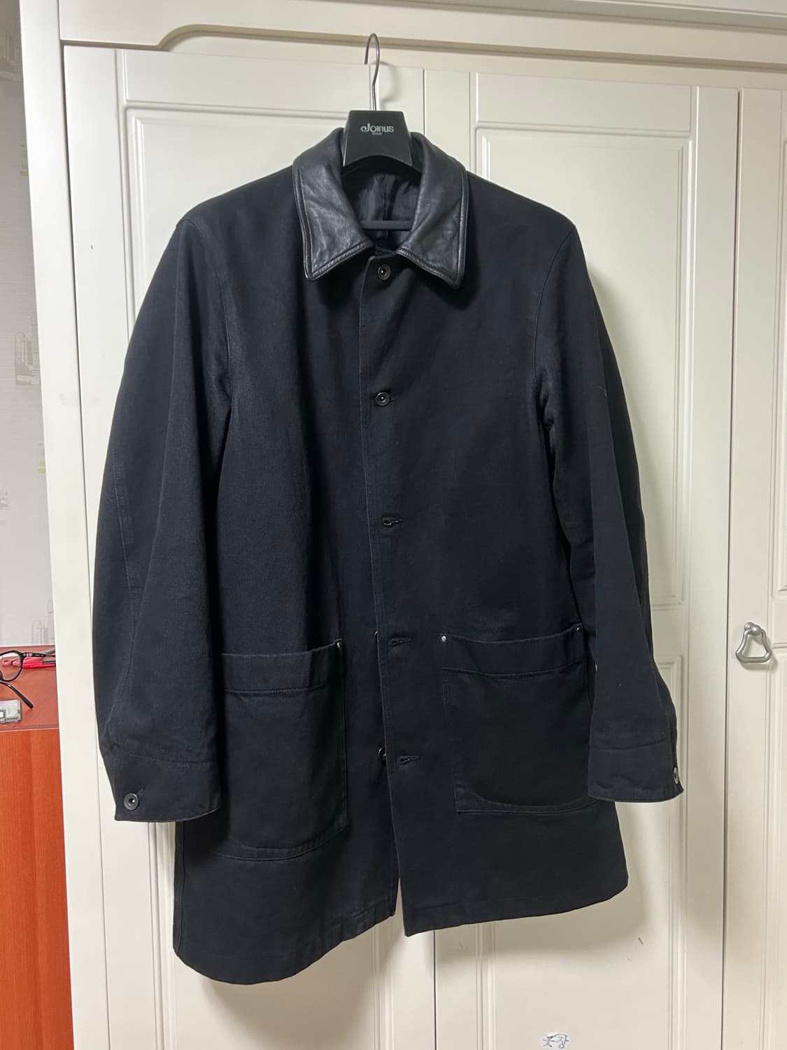 [S] 유스 Youth 레더카라 데님 하프 코트 상품이미지1