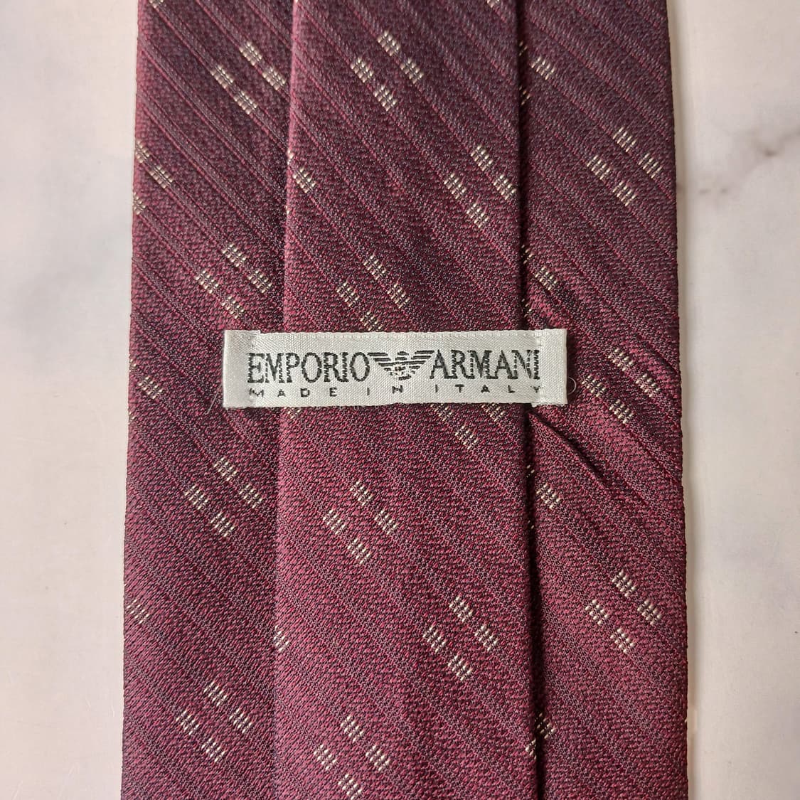 엠포리오 아르마니 실크 와인 패턴 넥타이 9.3cm A+등급 E929 상품이미지9