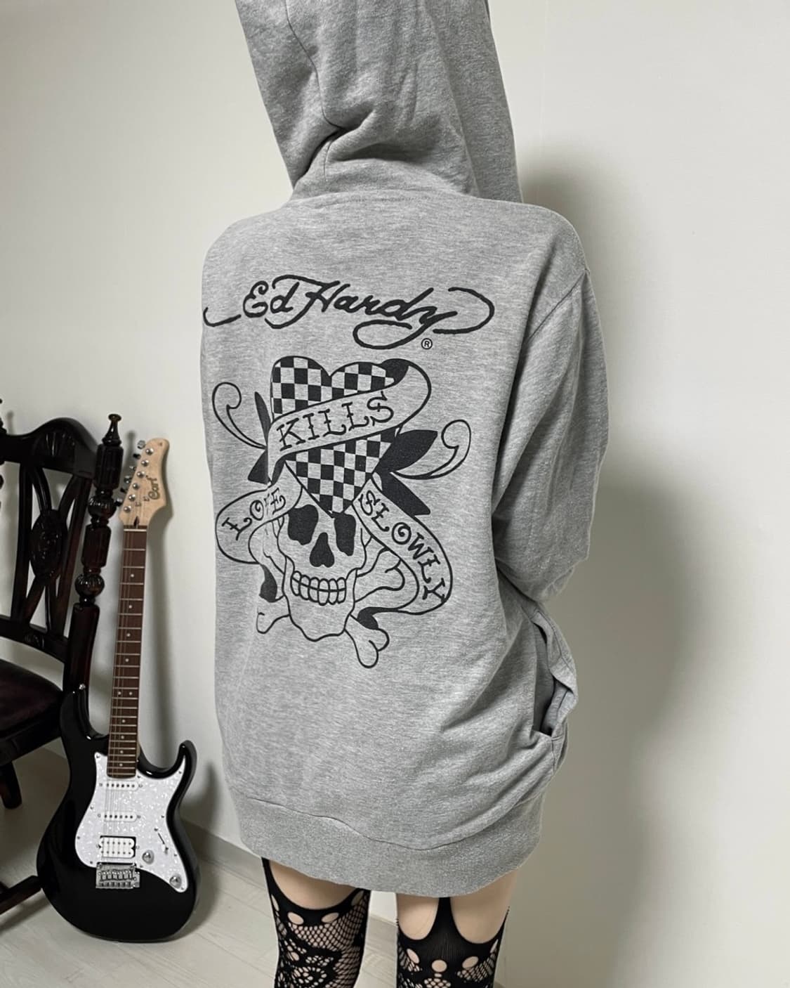 Ed Hardy Zip-Up Skull Hoodie 상품이미지2